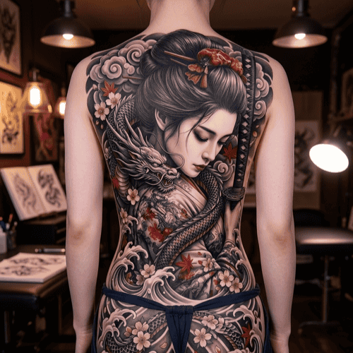 hinh_xam_geisha_va_rong