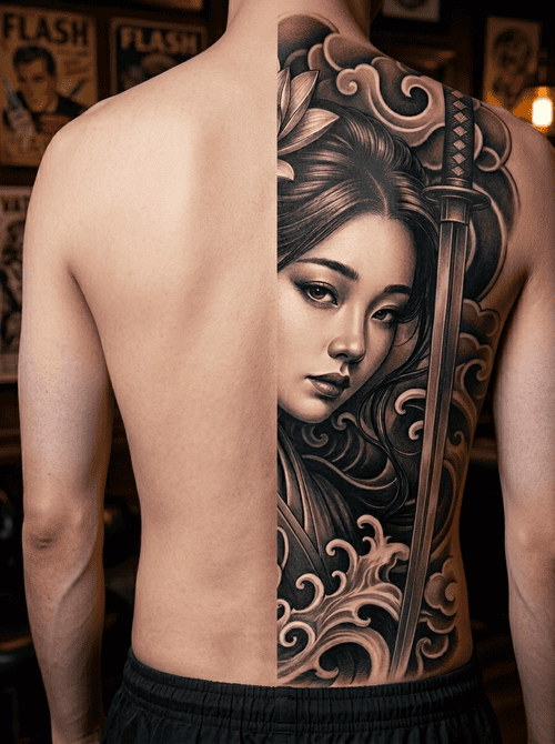 hinh_xam_geisha_voi_hoa_sen_nua_lung
