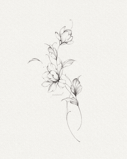 Hình Xăm Hoa Mẫu Đơn Đơn Giản - Tối giản nhưng đầy ý nghĩa.