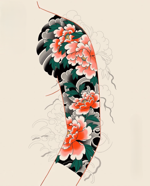 Hình Xăm Hoa Mẫu Đơn Tay Lửng - Cân bằng giữa kín đáo và táo bạo.