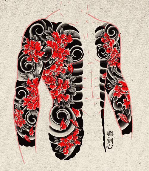 Hình Xăm Hoa Mẫu Đơn Full Bụng - Táo bạo và ấn tượng.