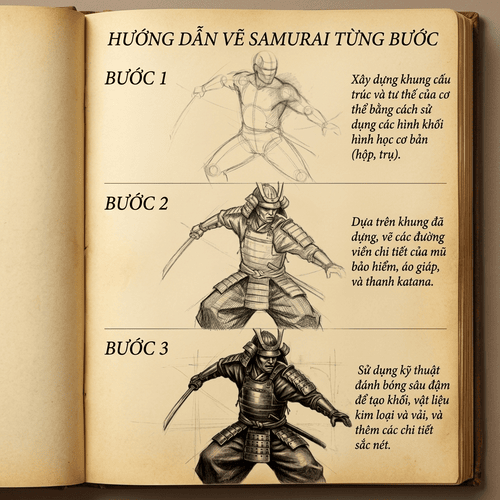 cách vẽ hình xăm samurai phong cách japanese