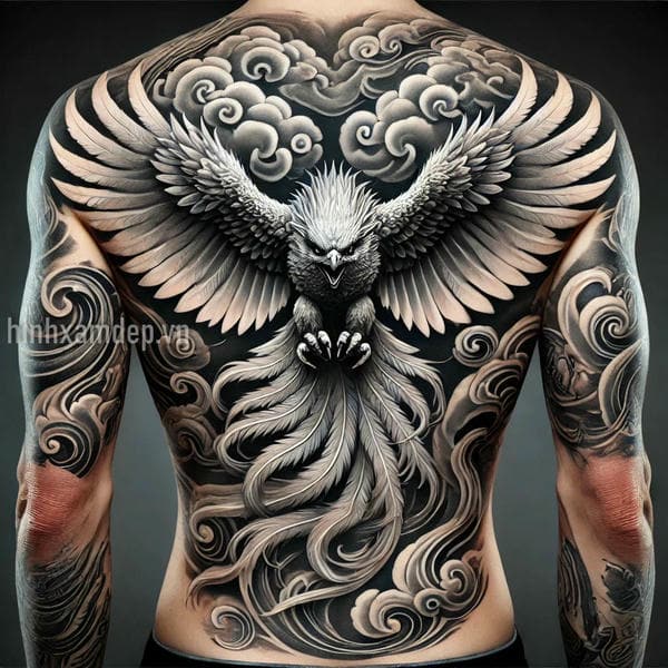Mẫu Hình xăm phượng hoàng full lưng và điều cần biết Mẫu Hình xăm phượng hoàng full lưng và điều cần biết