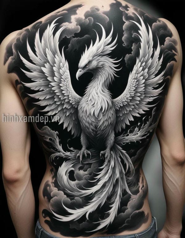 Tổng hợp mẫu và Những lưu ý khi xăm hình phượng hoàng trắng đen