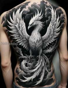 Tổng hợp mẫu và Những lưu ý khi xăm hình phượng hoàng trắng đen
