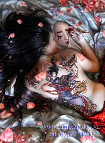 hình xăm geisha (6)