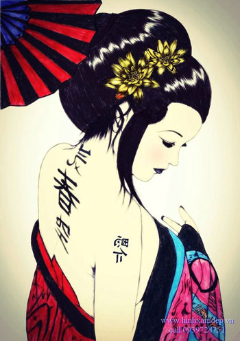 hình xăm geisha (15)