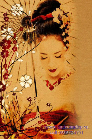 hình xăm geisha lưng (9)