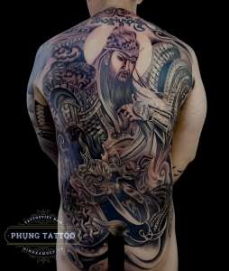 Hình xăm quan công full kín lưng