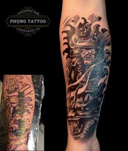 Sửa hình xăm cá chép ở lưng nam