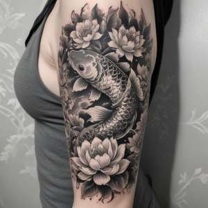 Những Hình xăm cá chép hoa sen ở tay đẹp 2025
