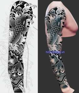 Xu Hướng Hình Xăm Cá Chép Full Tay Trắng Đen Đẹp Nhất 2025