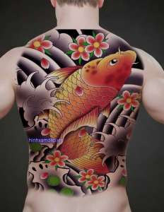 Tattoo cá chép full lưng nhật cổ siêu đẹp 2025