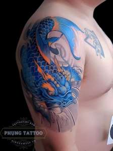 Hình xăm cá chép bắp tay