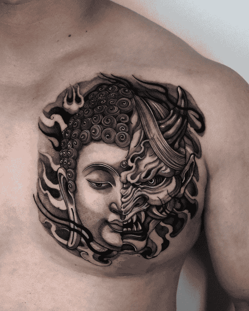 Hình Xăm Nửa Phật Nửa Quỷ – Sự Kết Hợp Giữa Thiện Và Ác