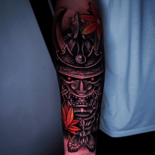 Tuyển chọn Mẫu Hình Xăm Samurai Mặt Quỷ - Sức Mạnh và Bí Ẩn