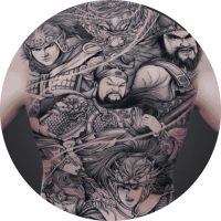 Hình xăm ngũ hổ tướng kín lưng Bạn có dám xăm?